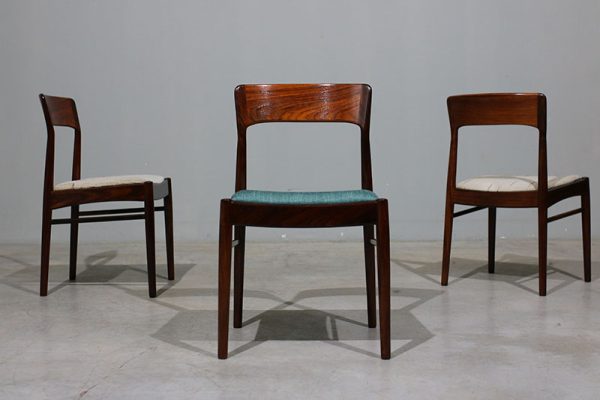 conjunto de 6 cadeiras Henning Kjaernulf em pau santo