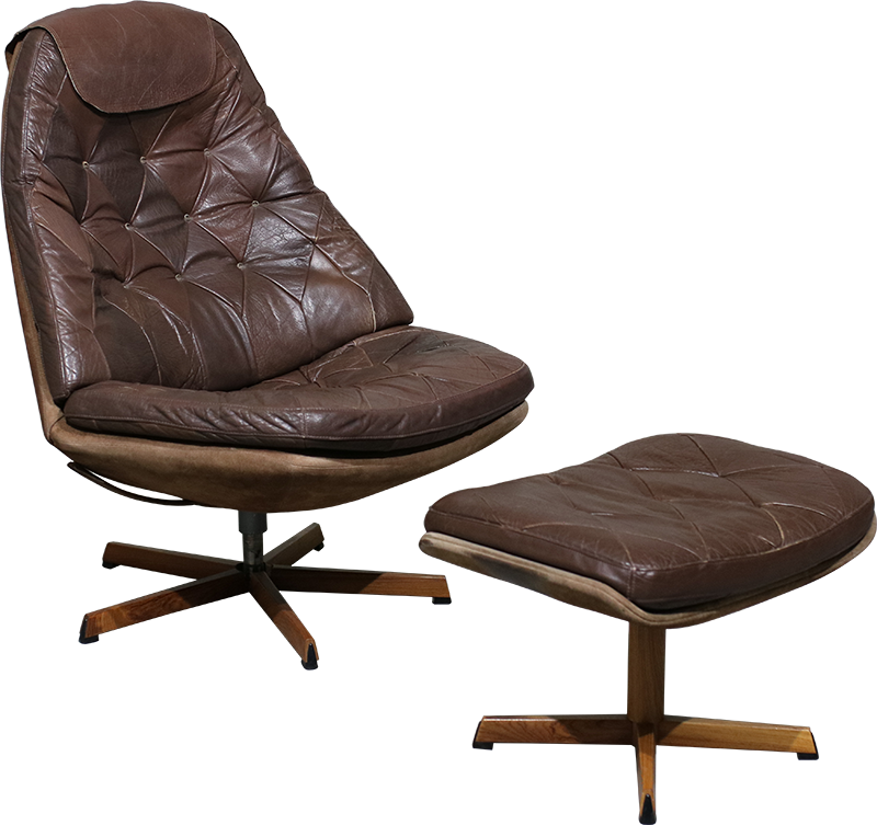 Poltrona com pousa pés Madsen & Schubell Modelo MS68