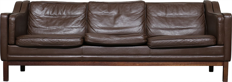 Sofá nórdico de 3 lugares em couro